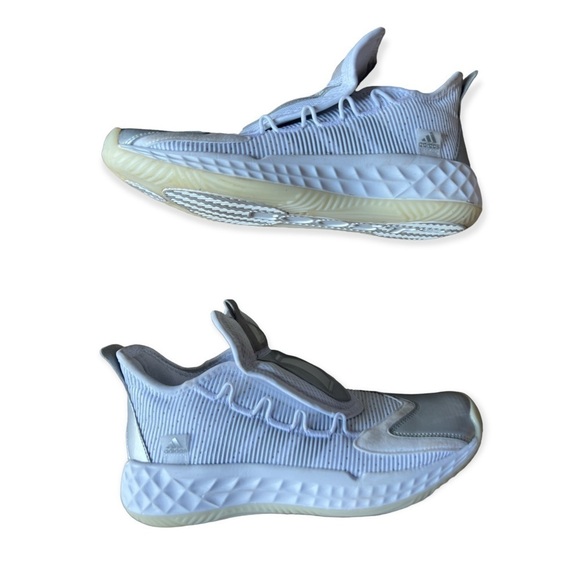 Adidas Men’s Pro Boost Low White Silver Metallic Basketball Sneakers, Size 8 - Picture 5 of 10
